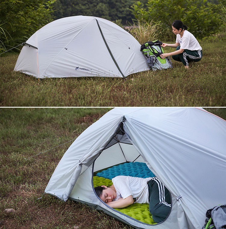 Cheap Goat Tents CHANODUG Outdoor men and women riot rain camping camping tent Oxford cloth 15D silicone light hiking double double tent 1.8KG Tents 